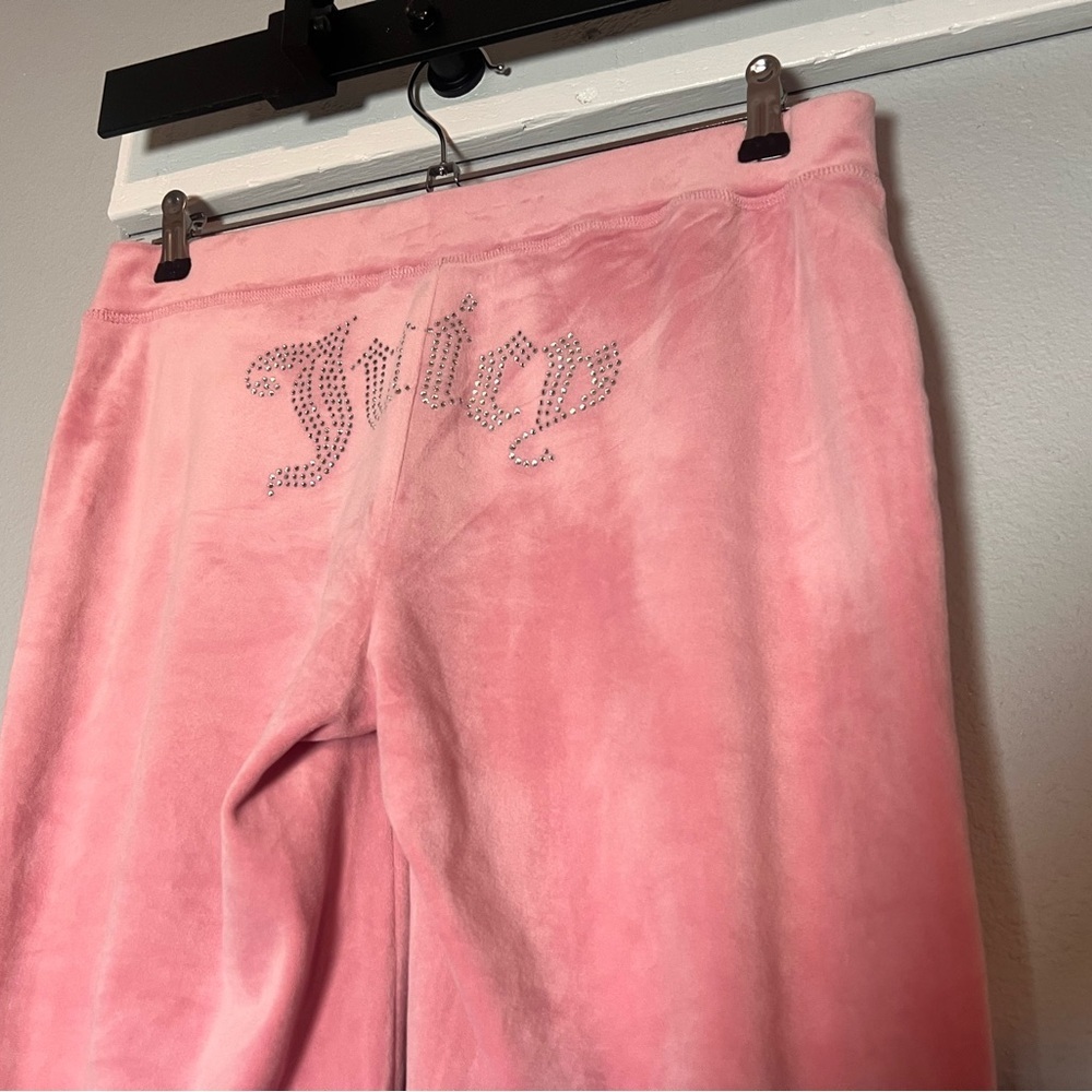 Juicy Couture Velour Pants Juicy Bling Back Butt Light Pink Y2K Size Small